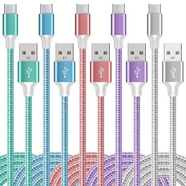 USB Type C to USB A Cable, 5Pack<strong>3/3/6/6/10FT:</strong>   Fast Charging Long Android USBC